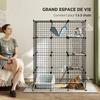 Four-Tier DIY Large Cat Cage with Hammock, Ramps, Five Doors, Indoor Use for 1-3 Cats, Black