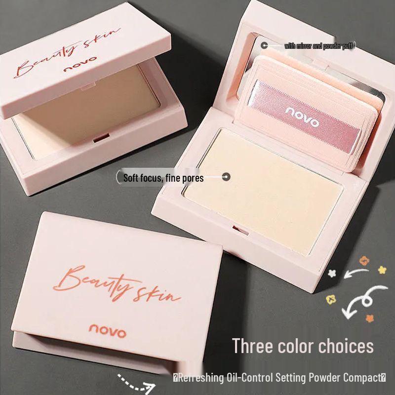 NOVO Matte Translucent Pressed Powder: Long-Lasting, Waterproof, Oil Control, Dual-Use Foundation and Concealer