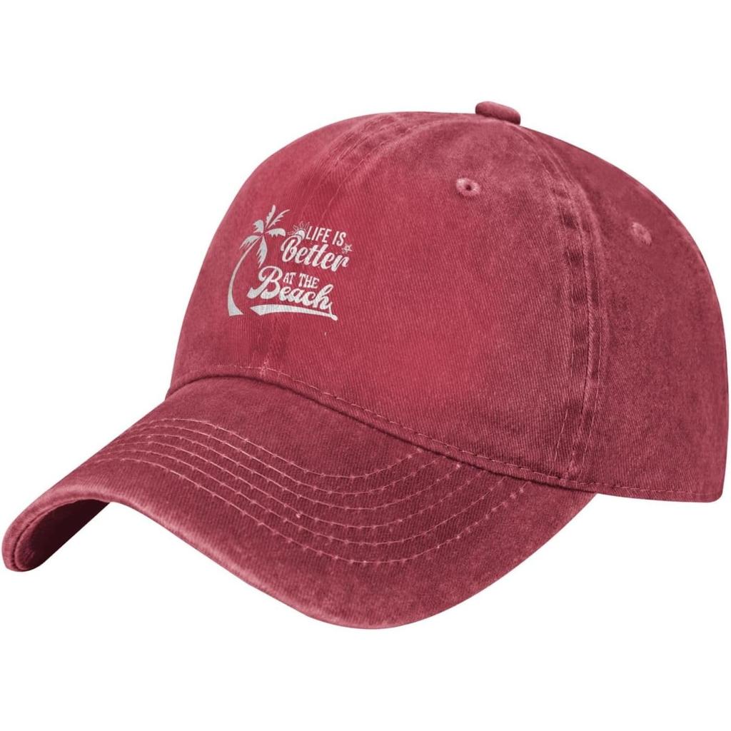 Life Is Better At The Beach Baseball Cap Cotton Washed Dad Hat Adjustable for Unisex