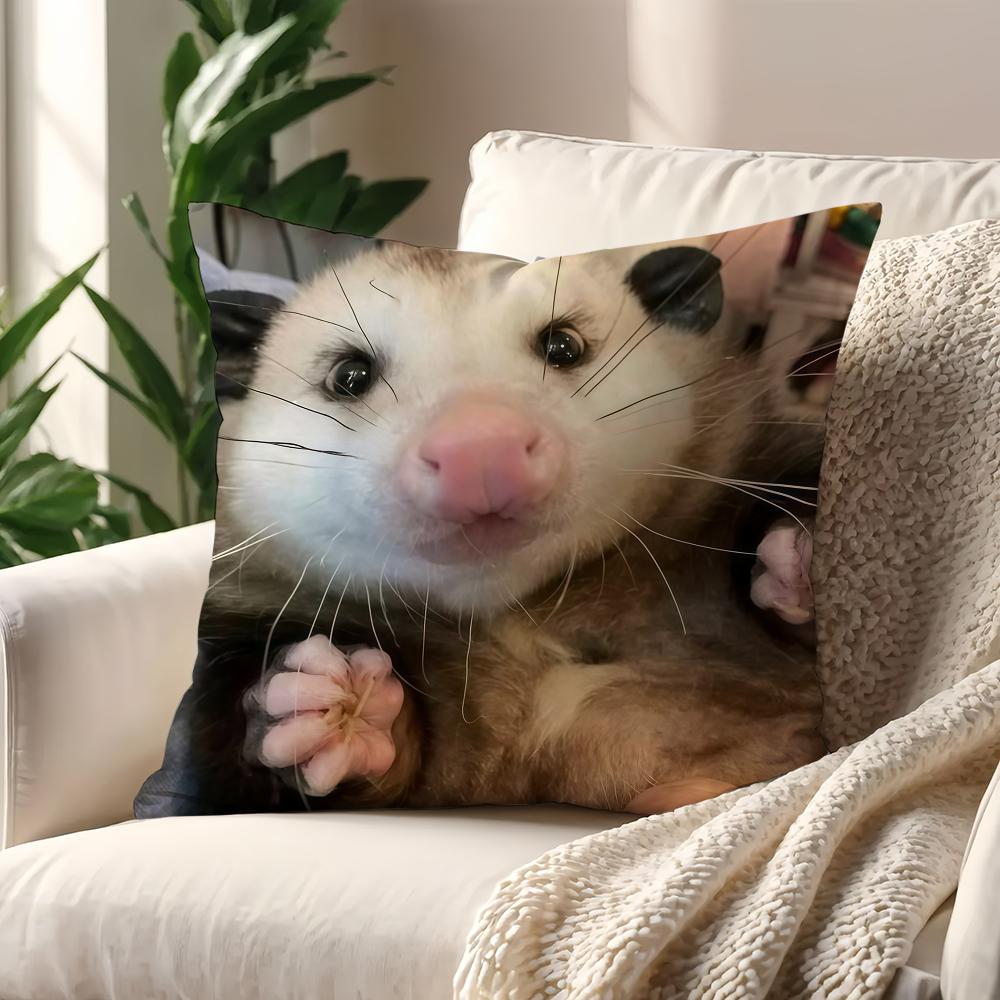 Modern Opossum Kawaii Cushion Cover For Pillow Printing Sofa Decoration Home Car Room Coffee Shop Office Nordic Simplicity