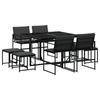 VidaXL Ensemble à manger de jardin avec coussins 9 pcs noir textilène, ensemble à manger d'extérieur, meuble à manger de 3295083