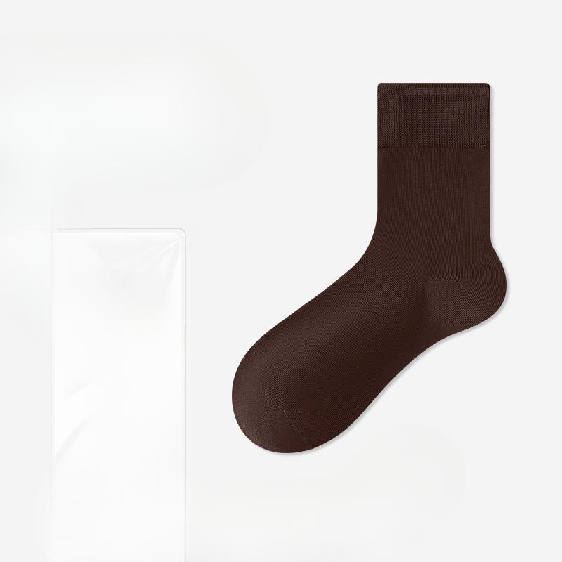 Men's Spring and Autumn Business Pure Color Cotton Deodorant Sweat Absorption Breathable Boneless Tube Socks