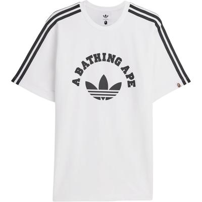 T-shirt BAPE x adidas Bianco/Nero Unisex Streetwear JN7120