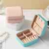 Mini Jewelry Storage Box, PU Leather Compact Jewelry Organizer, Soft Velvet Shockproof Jewelry Case for Rings Earrings