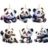 2025 Christmas Panda Advent Calendar Cartoon 2D Acrylic Panda Pendant Countdown Calendar Multifunctional Home Decorations