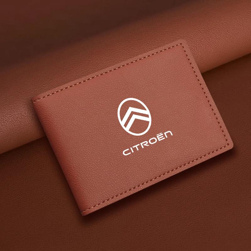 PJHC7 Auto Driver License Cover ID Card Wallet Car Accessories For Citroen e-C3 e-C4 X C5X C3 C4 Aircross Cactus Picasso C-Crosser C6