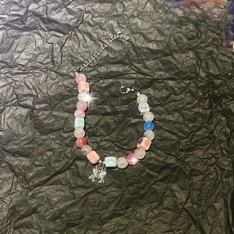 Halloween Spiders Charm Bracelets Couple Jewelry Fashioin Colorful Beaded Bracelet Simple Wristband Adjustable Bangle