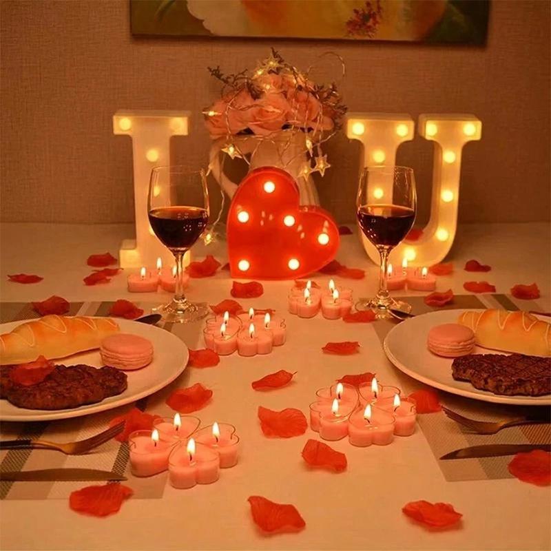 9PC/Set Heart Shaped Aromatherapy Candles Xmas Valentine's Day Romantic Birthday Candles Lover Proposal Scene Decor Candles