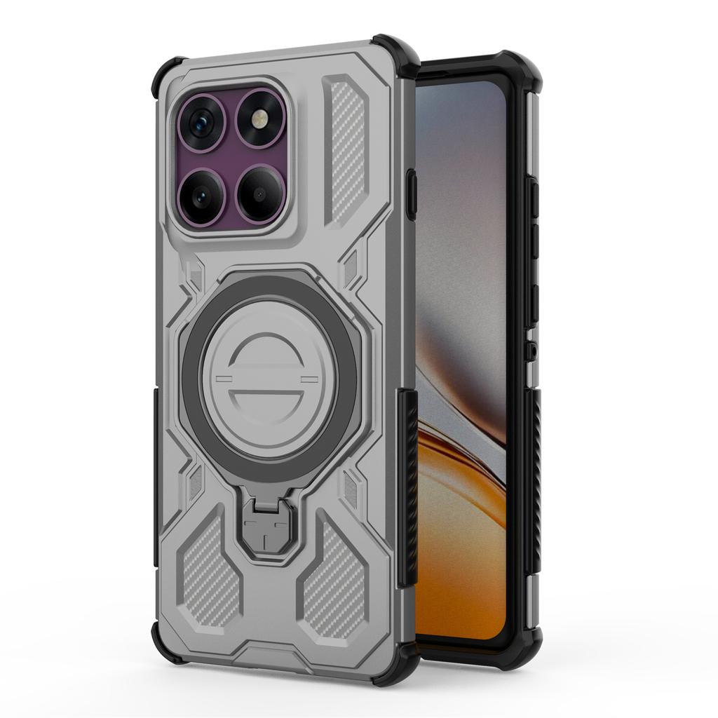 For Motorola Edge 60 Pro 5G Magnetic Case Rotating Metal Kickstand Shockproof PC + TPU Phone Back Cover