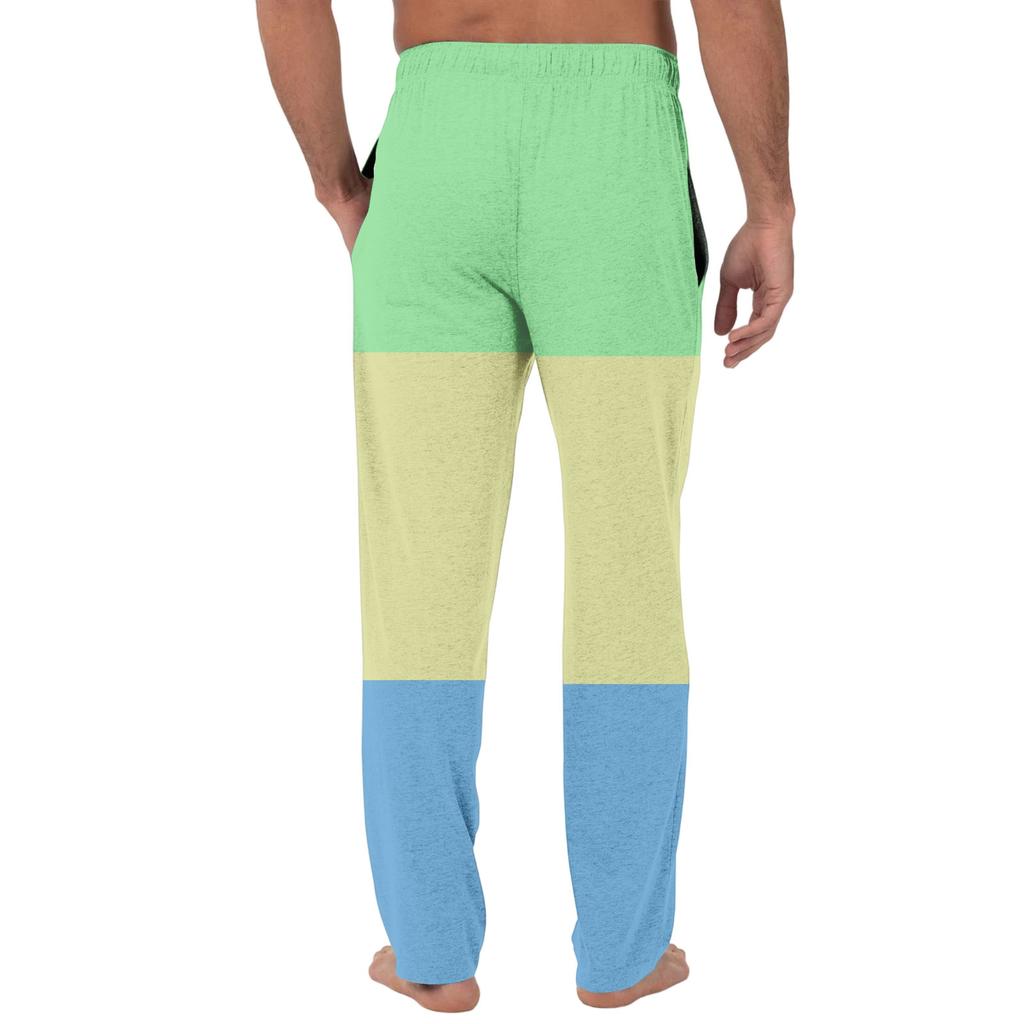 Herren Freizeit-Pyjamahose mit Taschen | Krawatte, Farbverlauf bedruckt, Leinwandbindung, lockere Passform elastischer Bund für Zuhause