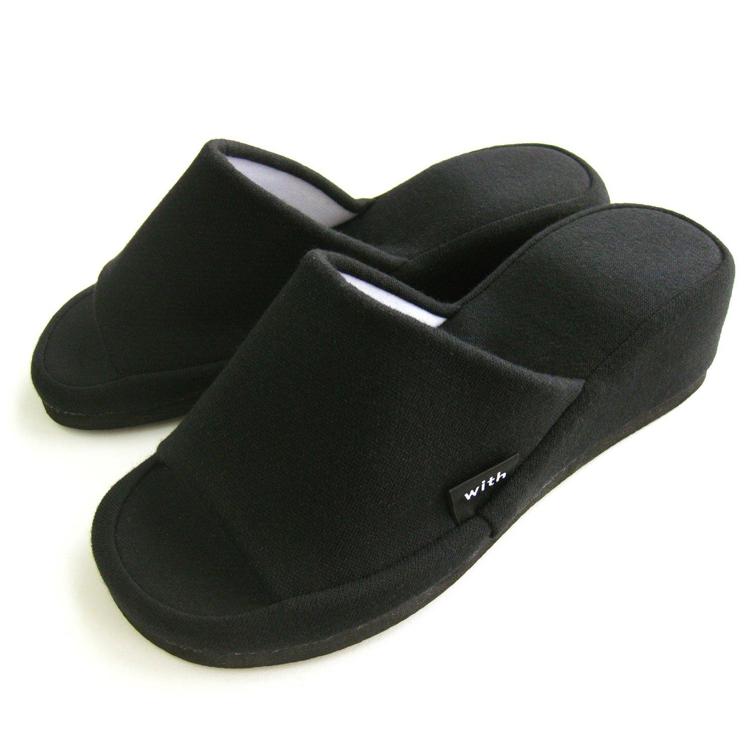 

Тапочки Okumura с каблуком, черные, NWAA5900BK, каблук широкий, легко носить, 5,5 см