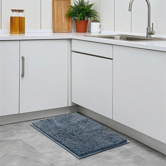 Tappeto da Bagno in Ciniglia, Morbido Soffice Assorbente Tappetino per Porta del Bagno, Antiscivolo Lavabile in Lavatrice Tappeto per Pavimento per Cucina Ingresso Camera da Letto