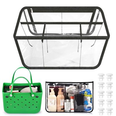 Borsa portaoggetti trasparente impermeabile Chiusura a zip Grande capacità Multiuso Trasparente Borsa da spiaggia Organizer Accessori