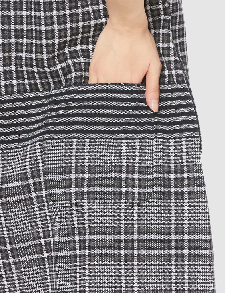 Short Sleeve Dress Patchwork Panel Pique Jacquard 1 [Pearly Gates] Women's / 055-3124206 121_Navy [M]