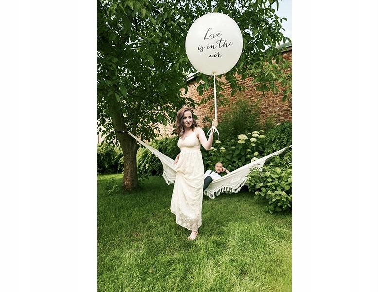 Balon 1 M, Love Is In The Air, Biały ,1 Szt.