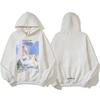 Mens Oversized Hooded Sweatshirt With Letter Print Fleece-Lined Cotton Blend Streetwear Casual Pullover