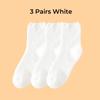 3/5/10 Pairs Women's Crew Socks, White Warm Fluffy Thick Fuzzy Fluffy Simple  Moisture Wicking