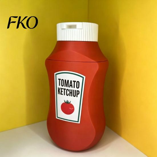 Bar Countertop Can Organizer Bottle Holder, Tomato Ketchup Shape, 3D Printed Durable Flip-top Cap Rack PLA Beverage for Kitchen Party Decor
