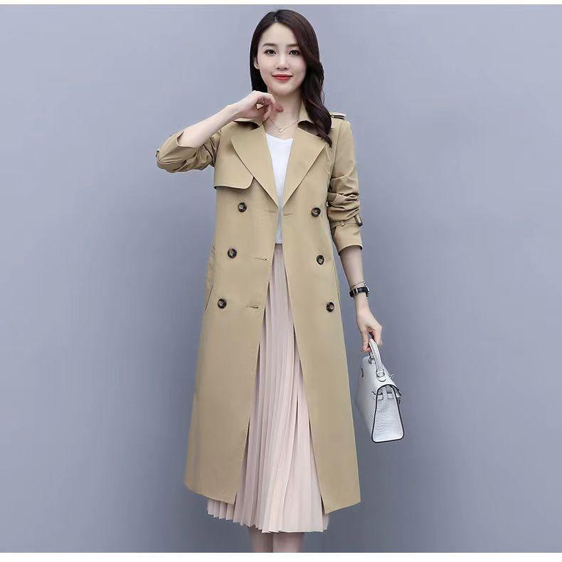 Windbreaker Women's Mid-length British Style Outerwear Spring and Autumn Korean Style Casual Waist-length Coat