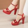High Quality Platform Heels Women Sandals 2024Summer Shoes Trend Fashion High Heels Chunky Sandals Woman Wedding Party Shoes10cm