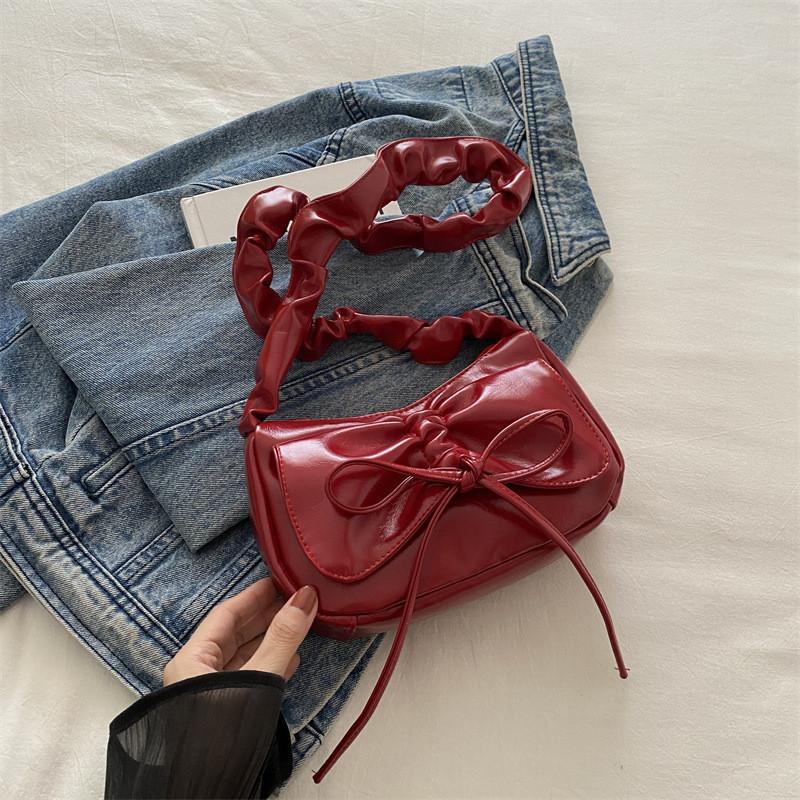 Chic And Fashionable Pleated Moon Bag For Women With Soft Pu Material In Various Shades