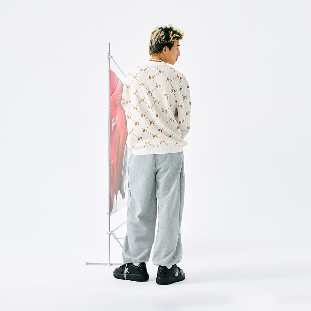 New MLB MONOGRAM Collection New York Yankees 24FW Knitwear Unisex White 3AKCM0144-50CRS