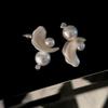 Asymmetric Mother of Pearl Shell Stud Earrings - Elegant Niche Design for Women