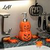 Halloween Party Favors Pumpkin Soap Dispenser Refillable Lotion Liquid Hand Bottle Holiday Pump Durable Vinyl Press Type Dispensing Bottle