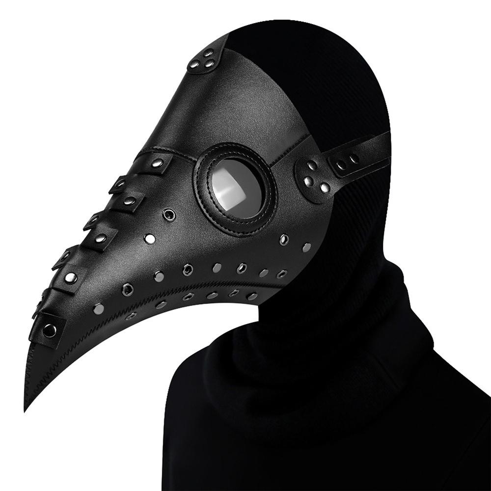 Grappig Middeleeuws Pestdoktersmasker Leer Zwart Snavelmasker Dokter Halloweenmasker Steampunk PU Vogels Cosplay Doctour De Peste