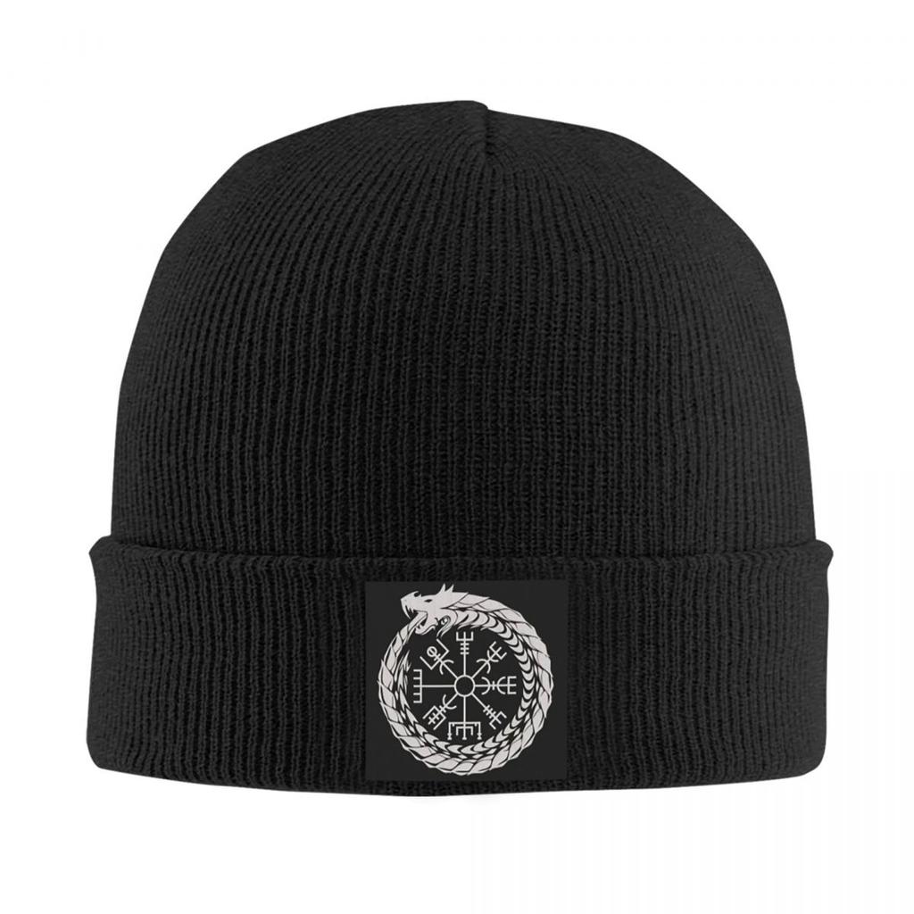 Viking Odin Valknut Runes Warm Knitted Cap Hip Hop Bonnet Hat Autumn Winter Outdoor Beanies Hats for Unisex Adult