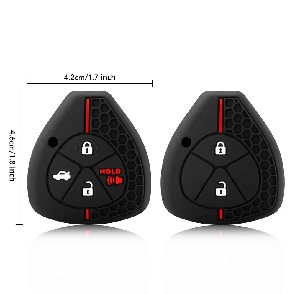 For Toyota Corolla VIOS Camry Yaris RAV4 HiLux Cruiser Fortuner 2/4Buttons Auto Key Shell Fob Holder Bag Car Key Case Cover