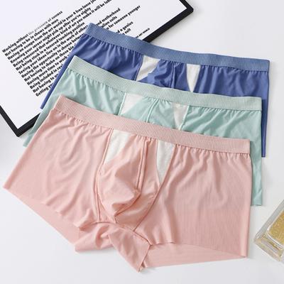 Biancheria Intima Uomo Boxer Alta Elasticità Fori Traspiranti Taglio 3D Pantaloncini Slip Colore Solido Mutande 3D a U-Convex Uso Quotidiano