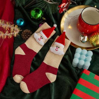 Harajuku Bavlněné Dětské Vánoční Ponožky Panenka Santa Claus Kreslené Punčochové Zboží Vánoční Stromeček Zesílené Střední Ponožky Vánoční Dárek
