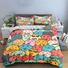 Colorful Cartoon Animal Faces Bedding Duvet Cover Set  (1*Duvet Cover 2*Pillowcases, without duvet insert)