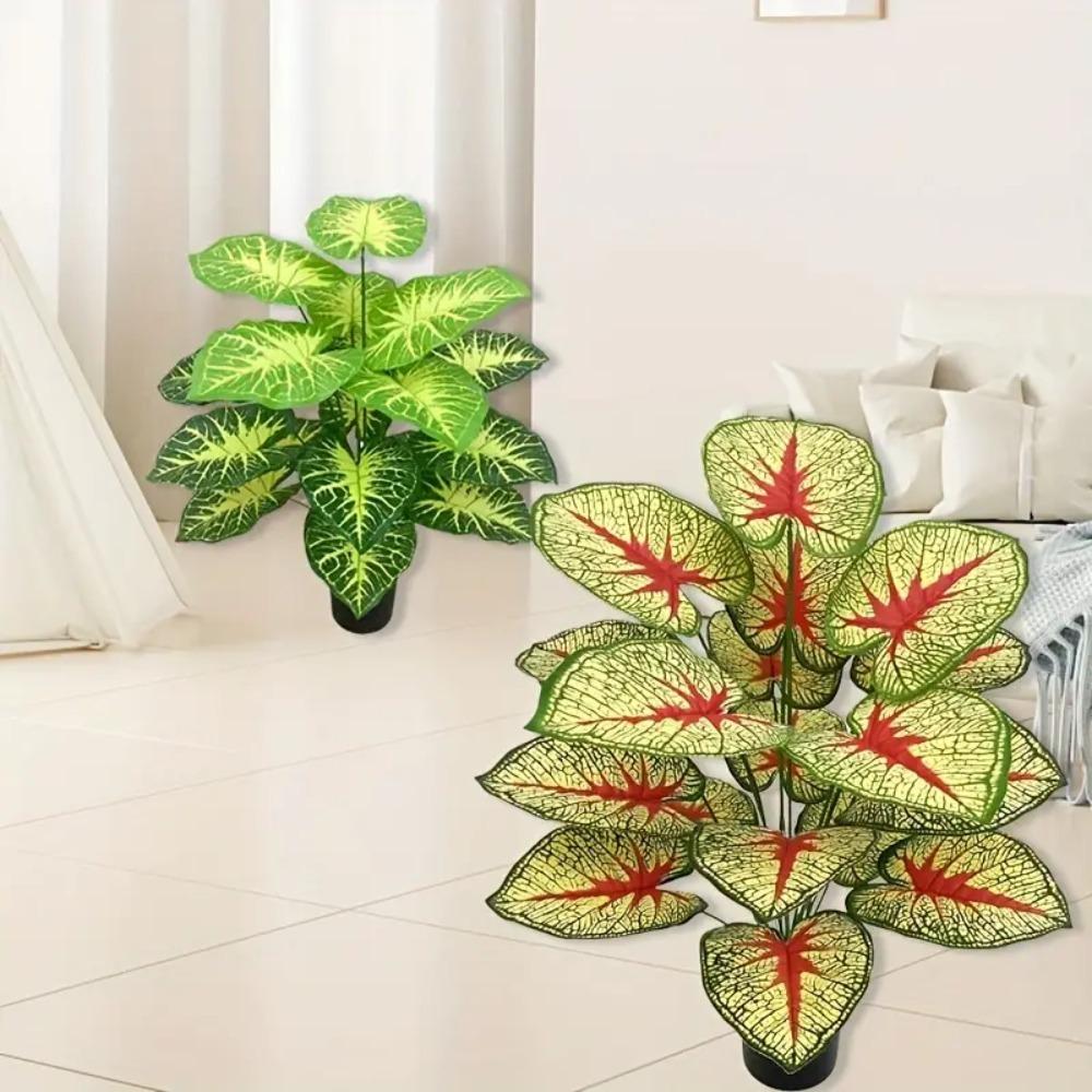 

Large Artificial Tropical Taro Leaf Lifelike Green Taro Leaves Room Balcony Decoration