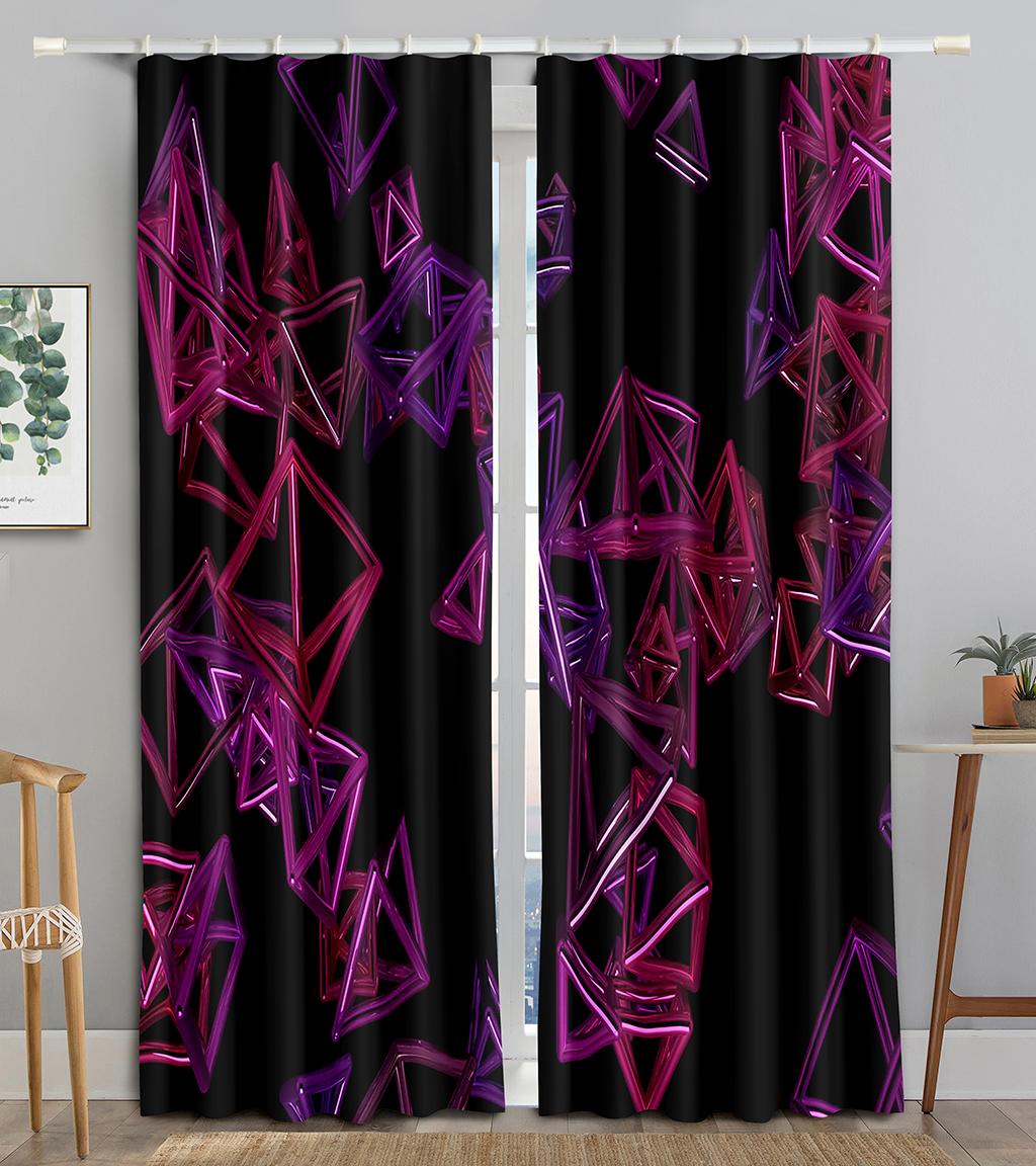 

Abstract Silver Glass Pyramids Rendering Blackout Window Panel Curtain designed for Living Room Space Bedroom Bathroom Kicthen Cupboard Decor Hooks W50 X H130(CM)X2&Grommet Top