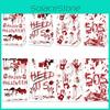 Themed Horror Halloween Blood Hand Pattern Party Candy Snack Packaging Bag Paper