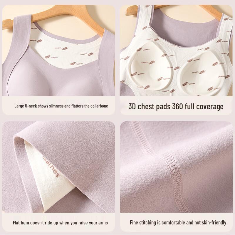 Audifun Women's 100% Down Warm Vest with Integrated Bra Pads