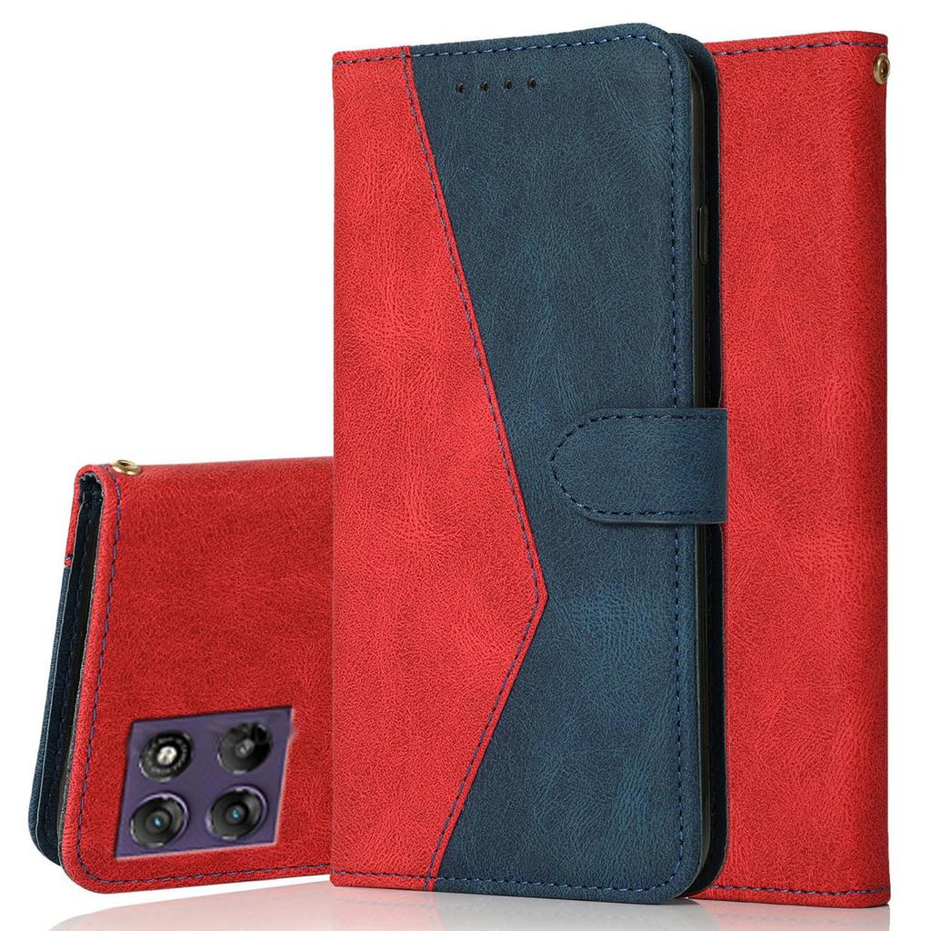 Etui do Motorola Moto G67 Power 5G z Kolorowym Splotem, Portfel, Podstawka, Skórzane Pokrowiec na Telefon z Paskiem na Nadgarstek