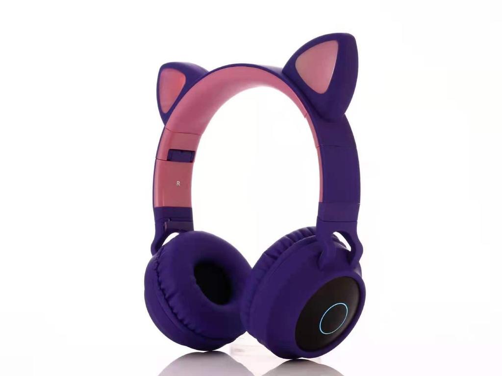 Cat Ear Luminous Bluetooth Headset: Over-Ear Wireless Headphones Compatible with Mobile Phones