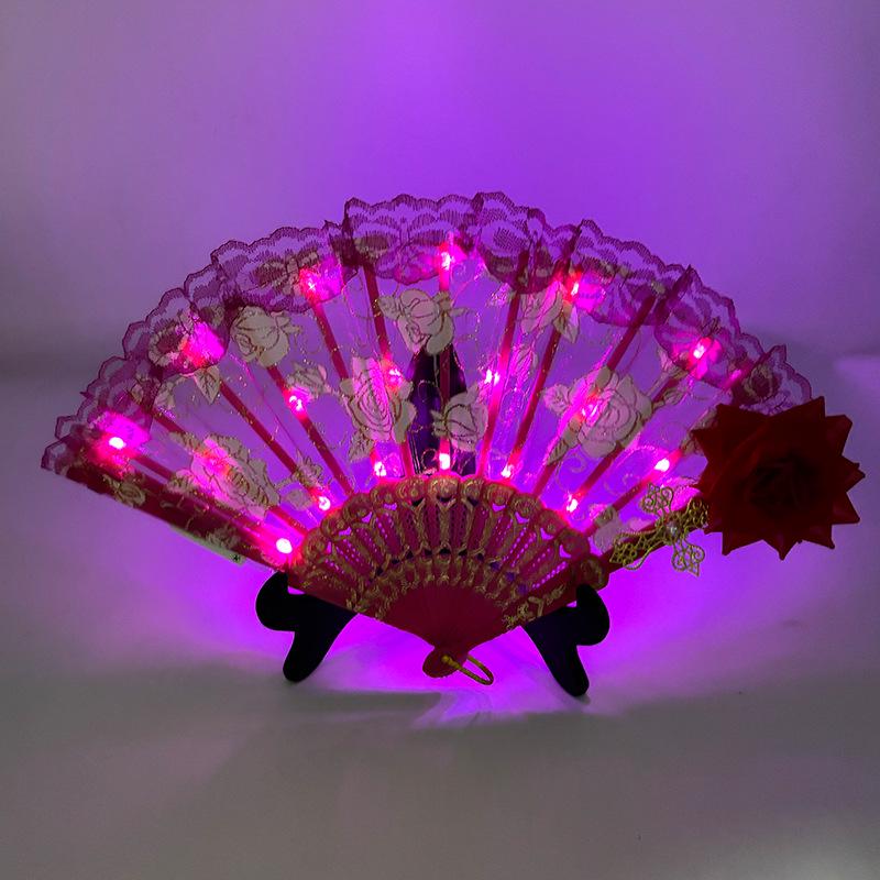 10-Inch LED Luminous Folding Dance & Disco Fan for Bodybuilding, Bars, and KTV Atmosphere
