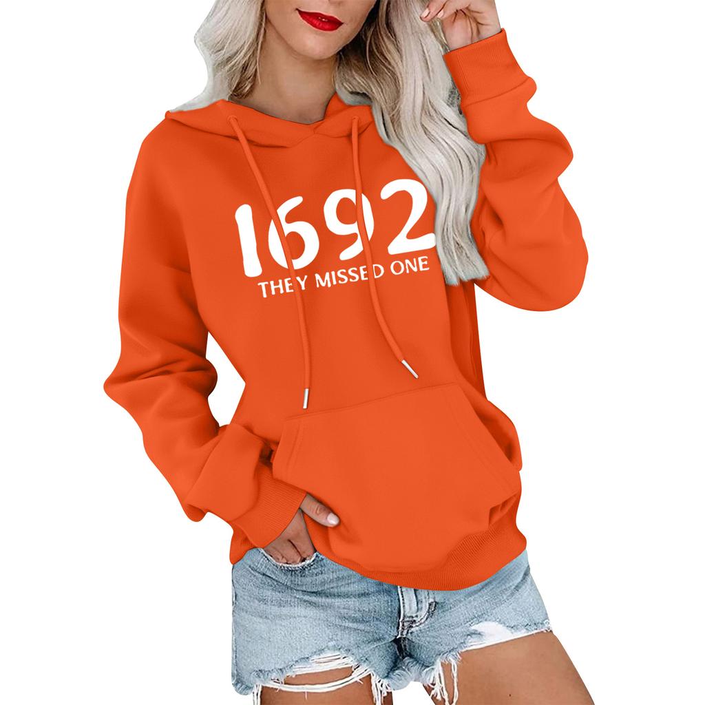 Women's Fashionable, Casual, Comfortable Round-neck, Hooded, Long-sleeved, Witch-print Warm Sweater