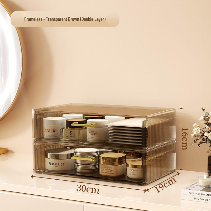 Schicke Transparente Kosmetik-Organizer-Box - Staubdichte Aufbewahrung für Hautpflege, Lippenstifte und Make-up