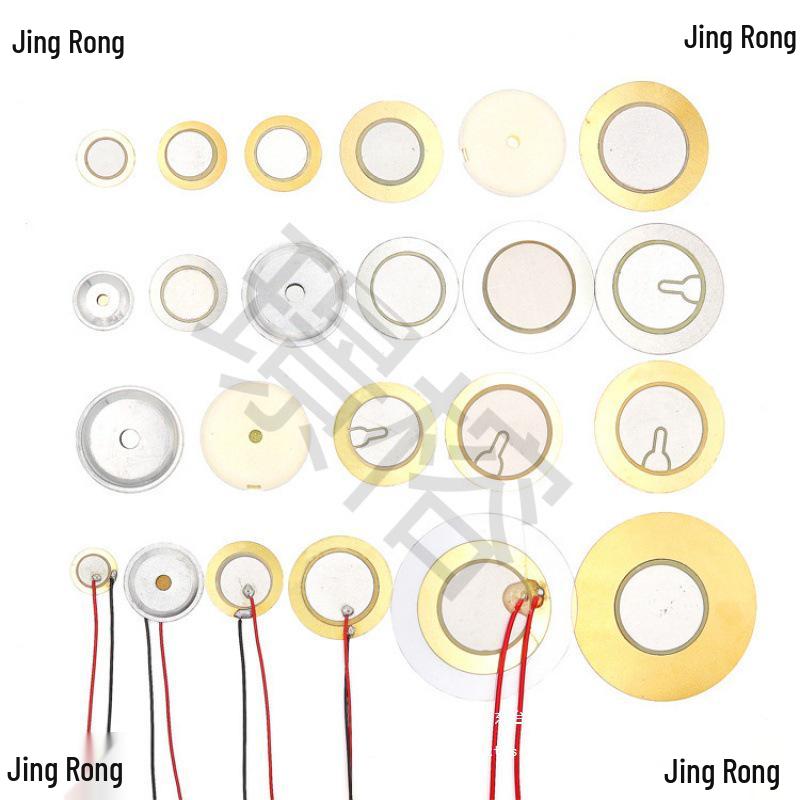 Piezoelectric Ceramic Buzzer with Solder Wire and Aluminum-Copper Sheets, Sizes: 12/15/18/20/27/35/50MM