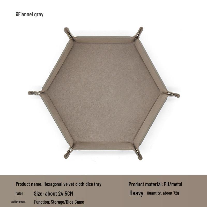 Hexagonal Velvet Foldable Dice Storage Tray