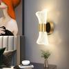 12W LED Wall Sconce Dimmable 3 Temperatures – Golden Hourglass Design, Modern Interior (22×10×8 Cm)