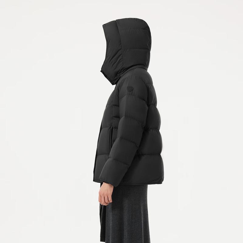 Tanboer Women's Solid Color Short Down Jacket with Detachable Hood