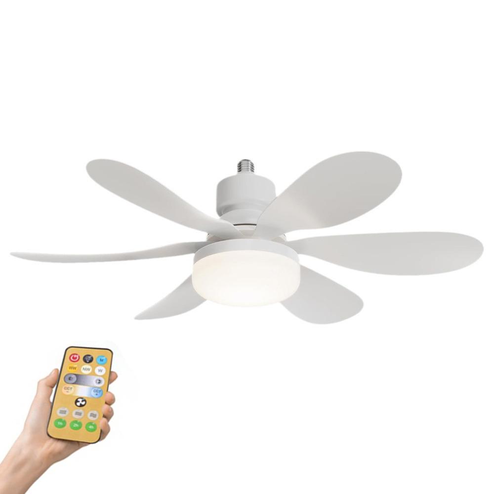 

2 in 1 Adjustable Brightness 40W E27 LED Bulb 6 Blades Ceiling Fan with Remote Control A