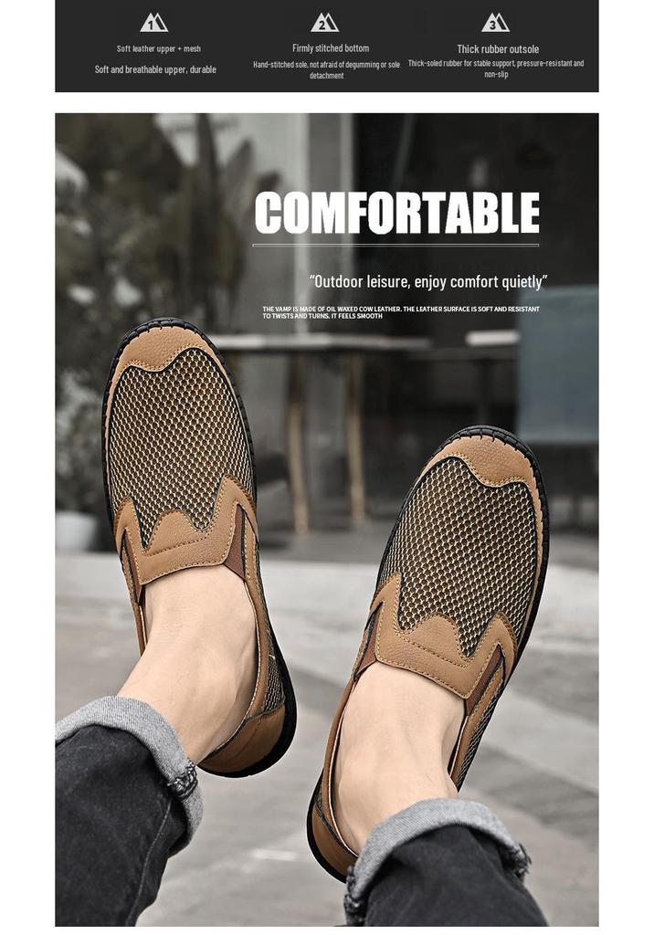 2023 Men's Breathable Mesh Slip-On Loafers: Soft Sole, Casual & Stylish