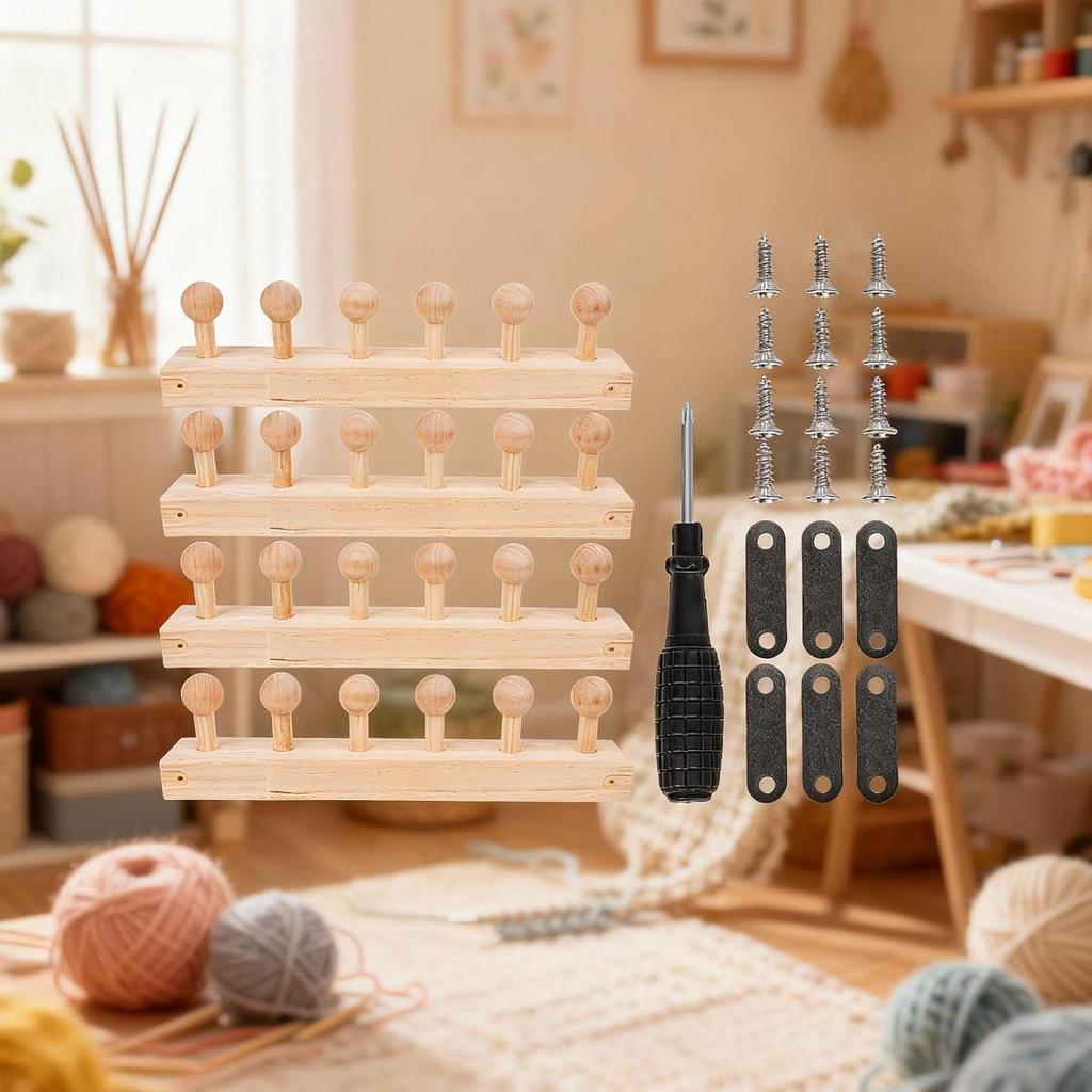 Regulowany Zestaw Krosna Tkackiego Drewniana Rama Krosna do Grubej Kołdry do Ręcznego Dziania DIY Gruba Przędza Tworzenie Kołder Początkujący Dorośli